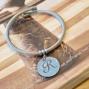 Silver Cable Bracelet with Charm